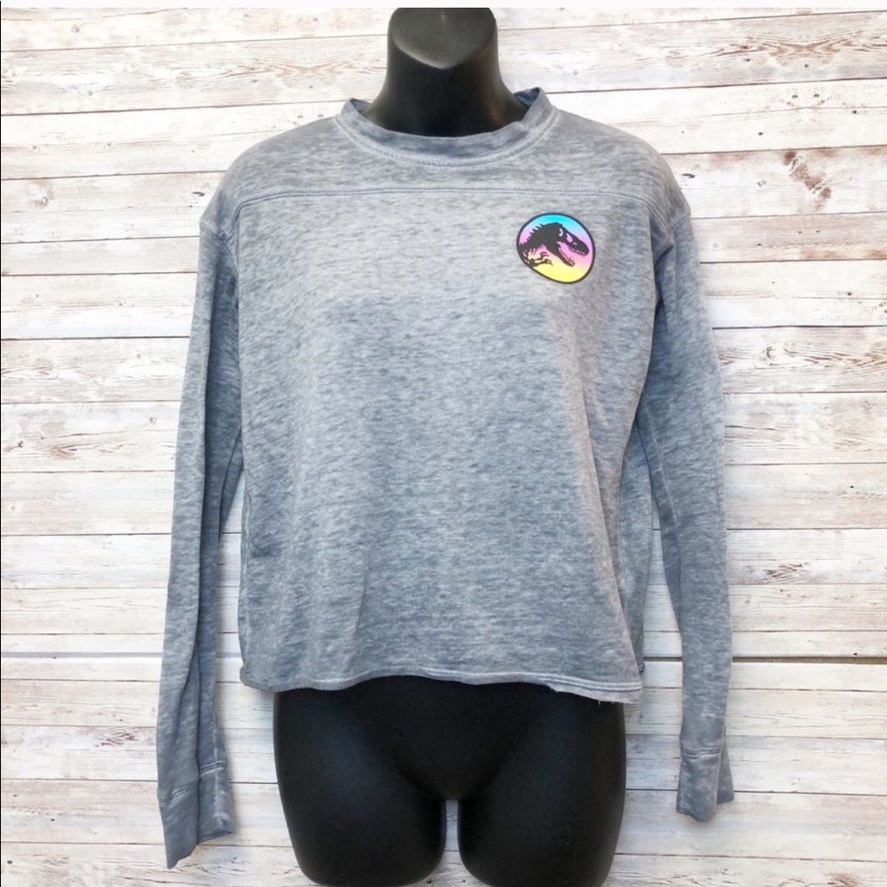 🍀4/$10 JURASSIC PARK Cropped Long Sleeve Tee